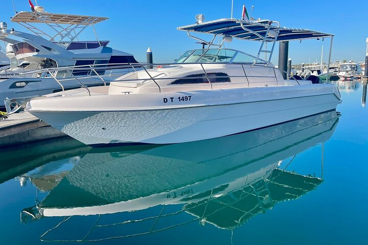 Cruise through the stunning waters of Dubai Marina admiring the impressive skyline and iconic Palm Island all from the comfort of a private boat with friends.